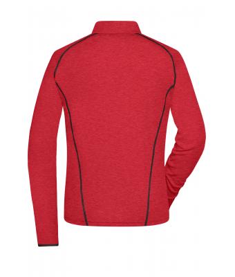 Femme T-shirt technique femme manches longues Rouge-mélange/titane 8466