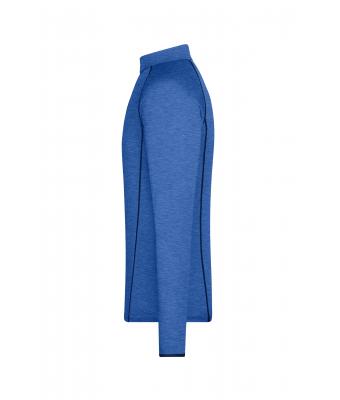 Heren Men's Sports Shirt Long-Sleeved Blauw-melange/navy 8467