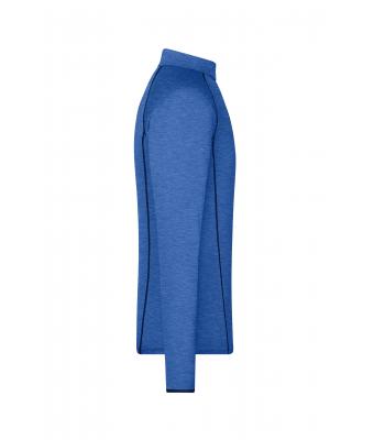 Heren Men's Sports Shirt Long-Sleeved Blauw-melange/navy 8467