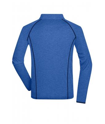Heren Men's Sports Shirt Long-Sleeved Blauw-melange/navy 8467