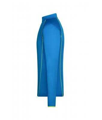 Heren Men's Sports Shirt Long-Sleeved Felblauw/felgeel 8467