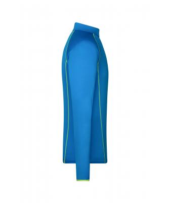 Heren Men's Sports Shirt Long-Sleeved Felblauw/felgeel 8467