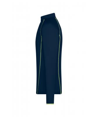 Men Men's Sports Shirt Long-Sleeved Navy/bright-yellow 8467