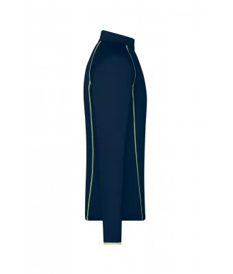 Men Men's Sports Shirt Long-Sleeved Navy/bright-yellow 8467