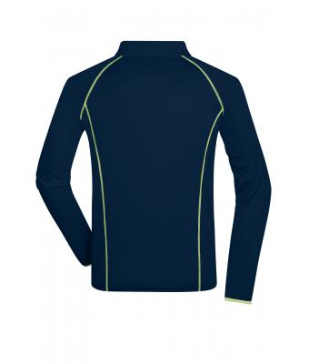 Men Men's Sports Shirt Long-Sleeved Navy/bright-yellow 8467