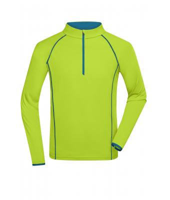 Heren Men's Sports Shirt Long-Sleeved Felgeel/felblauw 8467