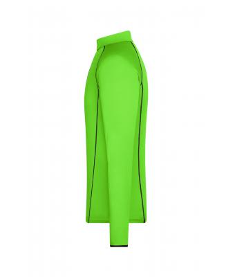 Heren Men's Sports Shirt Long-Sleeved Felgroen/zwart 8467