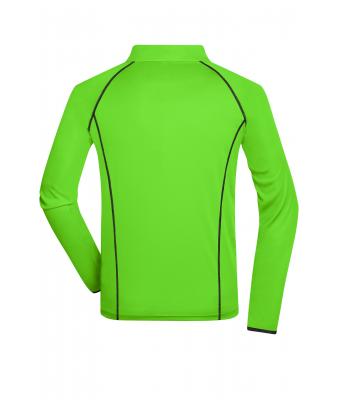 Heren Men's Sports Shirt Long-Sleeved Felgroen/zwart 8467