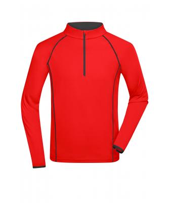 Heren Men's Sports Shirt Long-Sleeved Feloranje/zwart 8467