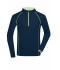 Heren Men's Sports Shirt Long-Sleeved Navy/felgeel 8467