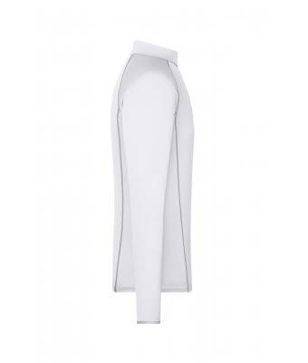 Herren Men's Sports Shirt Long-Sleeved White/silver 8467