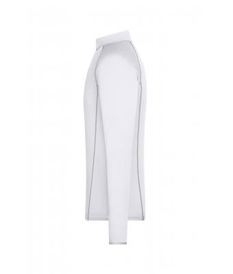 Men Men's Sports Shirt Long-Sleeved White/silver 8467