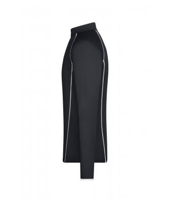 Heren Men's Sports Shirt Long-Sleeved Zwart/wit 8467