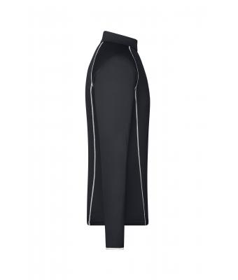 Heren Men's Sports Shirt Long-Sleeved Zwart/wit 8467