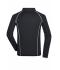 Heren Men's Sports Shirt Long-Sleeved Zwart/wit 8467