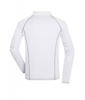 Heren Men's Sports Shirt Long-Sleeved Wit/zilver 8467