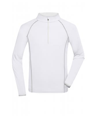 Heren Men's Sports Shirt Long-Sleeved Wit/zilver 8467
