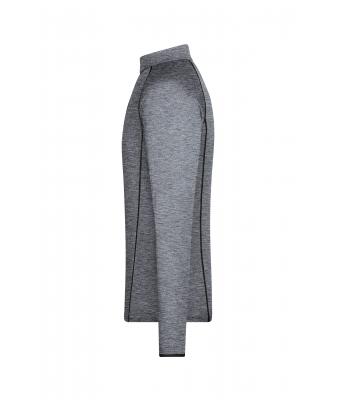 Heren Men's Sports Shirt Long-Sleeved Zwart-melange/zwart 8467