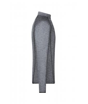 Heren Men's Sports Shirt Long-Sleeved Zwart-melange/zwart 8467