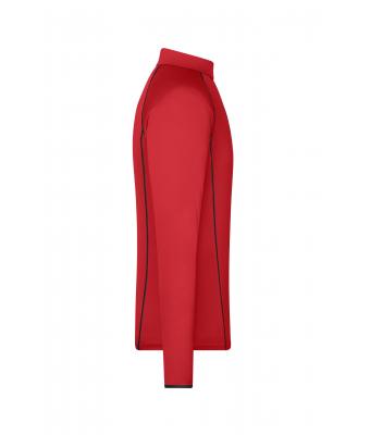 Heren Men's Sports Shirt Long-Sleeved Rood/zwart 8467