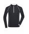 Herren Men's Sports Shirt Longsleeve Black/white 8467