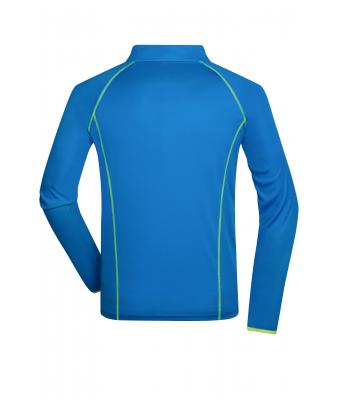 Homme T-shirt technique homme manches longues Bleu-vif/jaune-vif 8467