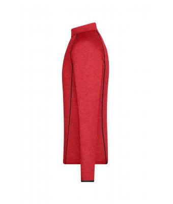 Homme T-shirt technique homme manches longues Rouge-mélange/titane 8467