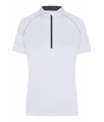 Dames Ladies' Bike-T Half Zip Wit/zwart 8470