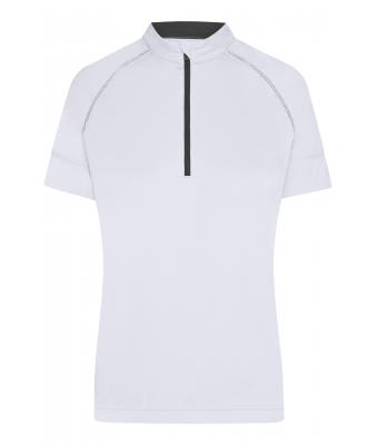 Dames Ladies' Bike-T Half Zip Wit/zwart 8470
