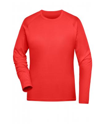 Femme T-shirt de sport manches longues femme Rouge-vif 10240