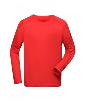 Herren Men's Sports Shirt Long-Sleeved Bright-red 10241