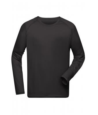 Herren Men's Sports Shirt Long-Sleeved Black 10241