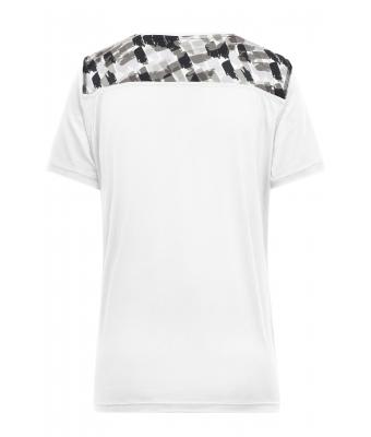 Dames Ladies' Sports Shirt Wit/zwart-grijs-bedrukt 10242
