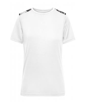 Dames Ladies' Sports Shirt Wit/zwart-grijs-bedrukt 10242
