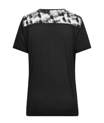 Dames Ladies' Sports Shirt Zwart/zwart-grijs-bedrukt 10242