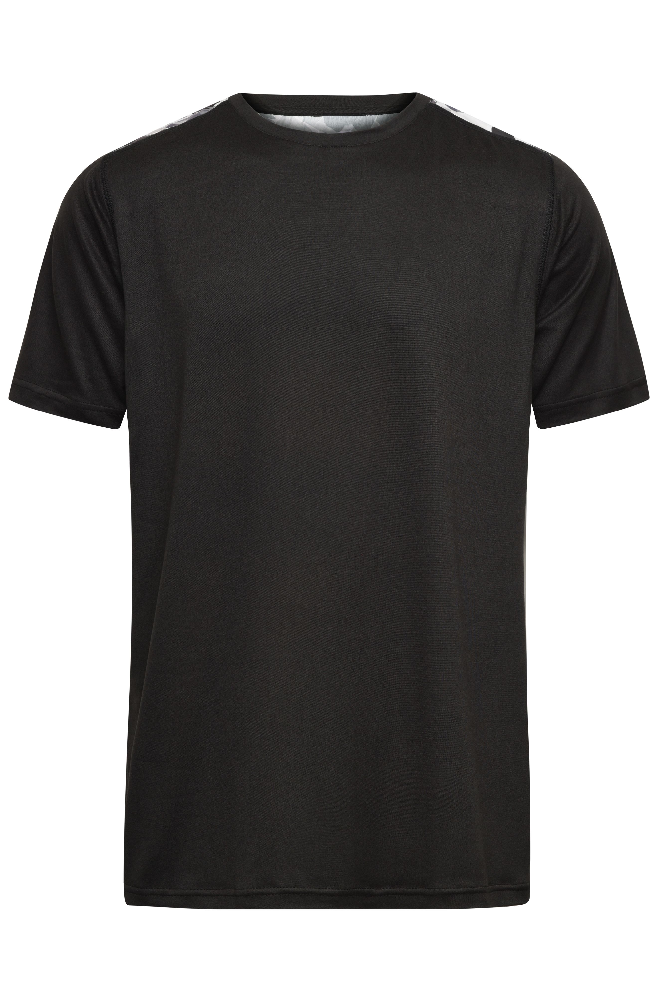 Men Men's Sports Shirt Black/black-printed-Daiber