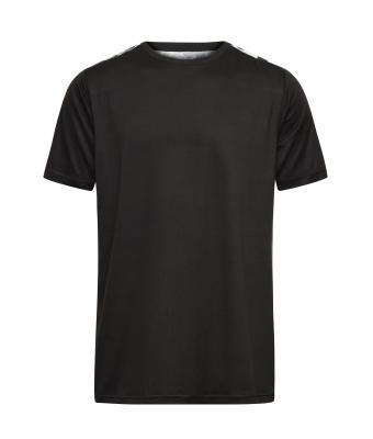 Herren Men's Sports Shirt Black/black-printed 10243