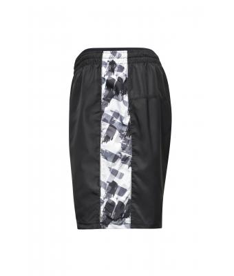 Herren Men's Sports Shorts Black/black-printed 10245
