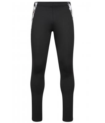 Heren Men's Sports Tights Zwart/zwart-grijs-bedrukt 10247