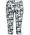 Dames Ladies' Sports 3/4 Tights Zwart-grijs-bedrukt/zwart 10248