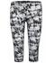 Dames Ladies' Sports 3/4 Tights Zwart-grijs-bedrukt/zwart 10248