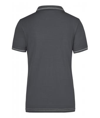 Damen Ladies' Elastic Polo Graphite/white 7959