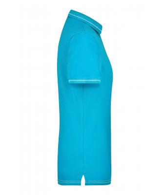 Damen Ladies' Elastic Polo Aqua/white 7959