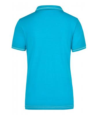 Damen Ladies' Elastic Polo Aqua/white 7959