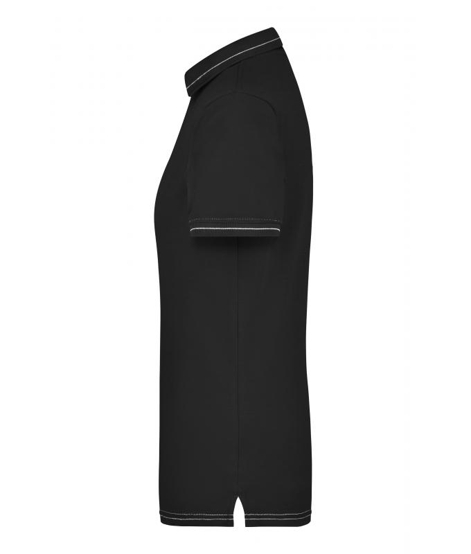 Damen Ladies' Elastic Polo Black/white 7959