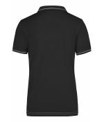 Damen Ladies' Elastic Polo Black/white 7959