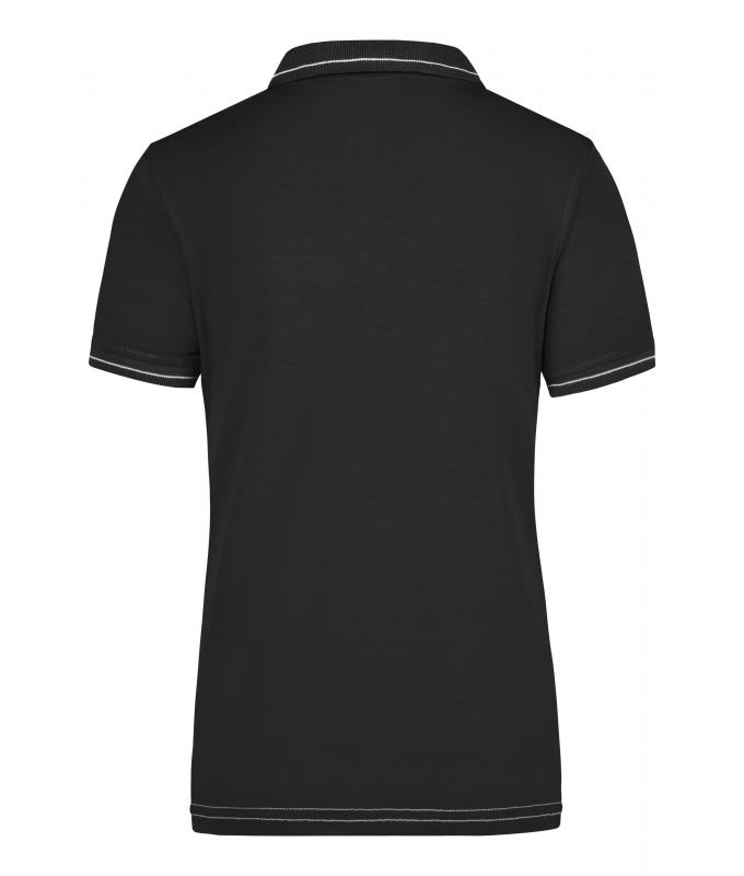 Damen Ladies' Elastic Polo Black/white 7959