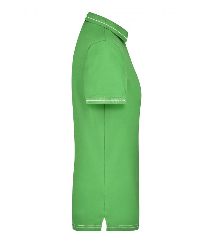 Damen Ladies' Elastic Polo Lime-green/white 7959