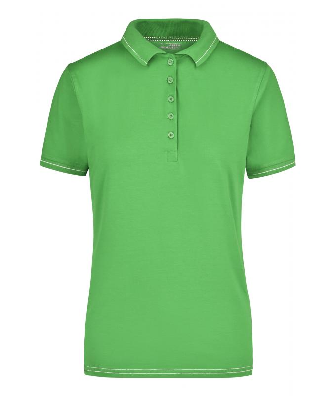 Damen Ladies' Elastic Polo Lime-green/white 7959