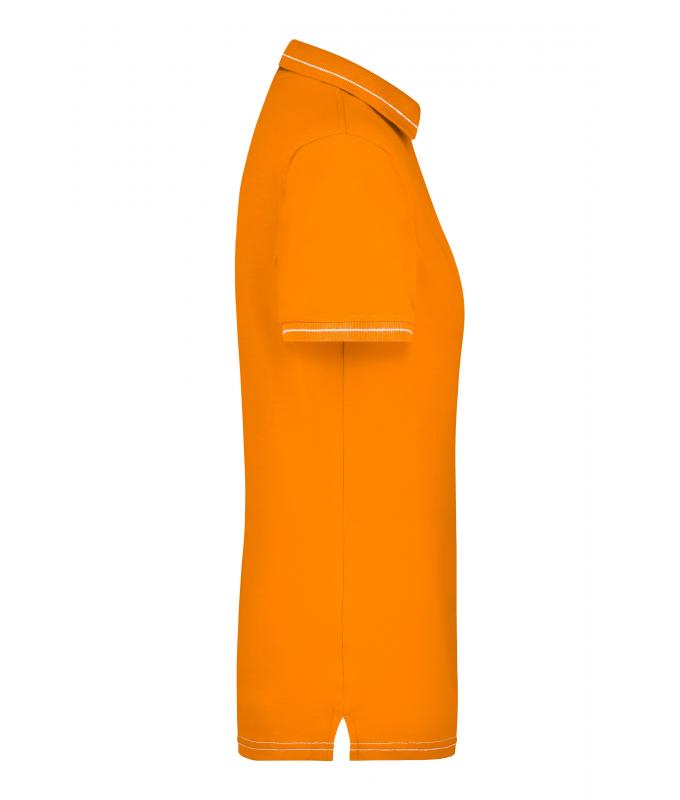 Damen Ladies' Elastic Polo Orange/white 7959